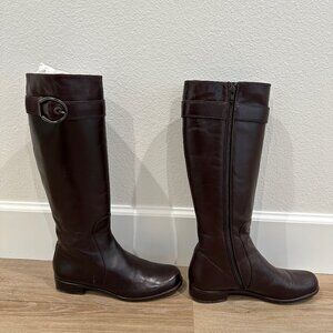 STUART WEITZMAN LEATHER BOOT DARK BROWN